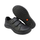 ZAPATO ESCOLAR AUDAZ PARA NIÑO PIEL NEGRO MONKEY CON DOBLE TIRA DE CONTACTO