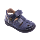 SANDALIA AUDAZ PARA NIÑO COLOR AZUL DE PIEL CASTOR CON TIRA DE CONTACTO
