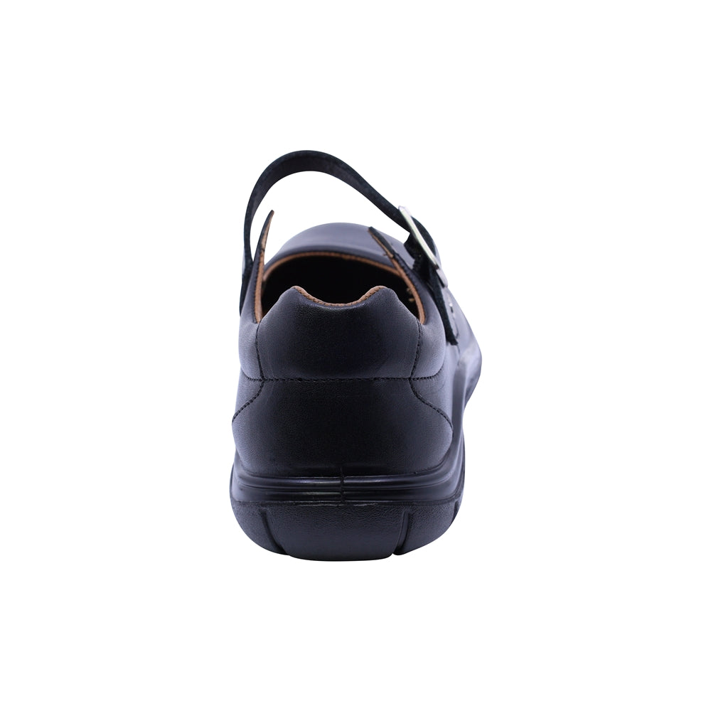 Zapato escolar Coqueta de piel color negro Monkey con hebilla