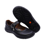 Zapato escolar Coqueta de piel color negro Monkey con hebilla