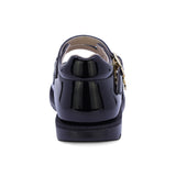 ZAPATO COQUETA PARA NIÑA EN CHAROL COLOR NEGRO RONDY CON DOBLE HEBILLA