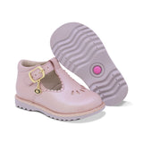 ZAPATO COQUETA PARA NIÑA DE PIEL COLOR ROSA RONDY CON HEBILLA
