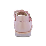 ZAPATO COQUETA PARA NIÑA DE PIEL COLOR ROSA RONDY CON CORREA DE MARIPOSAS