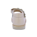 ZAPATO COQUETA PARA NIÑA PIEL COLOR BEIGE RONDY CON TIRA DE CONTACTO