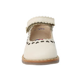 BALERINA COQUETA PARA NIÑA EN PIEL COLOR BEIGE RONDY CON TIRA DE CONTACTO