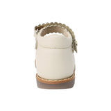 BALERINA COQUETA PARA NIÑA EN PIEL COLOR BEIGE RONDY CON TIRA DE CONTACTO