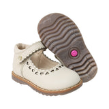 BALERINA COQUETA PARA NIÑA EN PIEL COLOR BEIGE RONDY CON TIRA DE CONTACTO