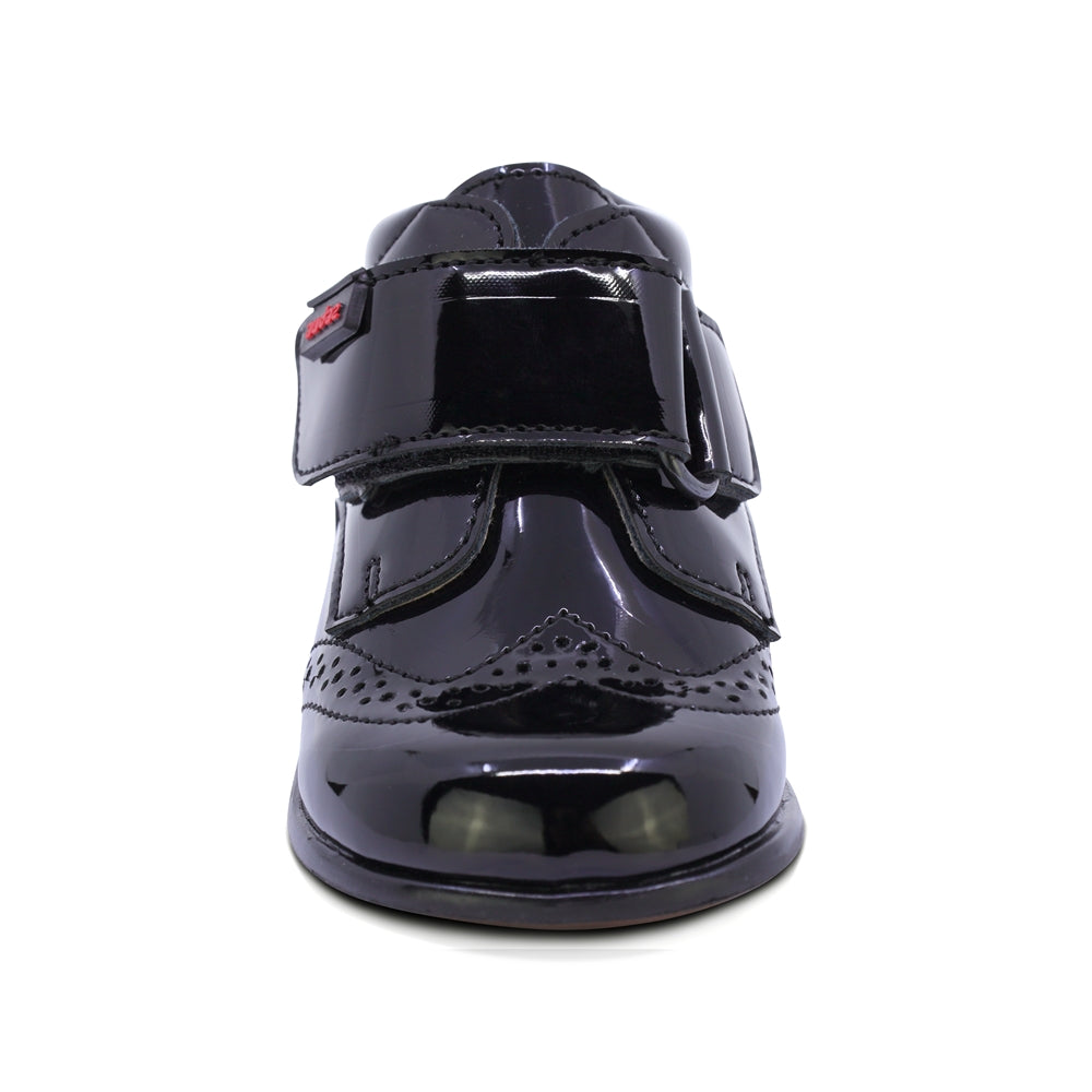 BOTITA AUDAZ PARA NIÑO EN CHAROL COLOR NEGRO TOMY CON TIRA DE CONTACTO