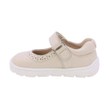 BALERINA COQUETA PARA NIÑA EN PIEL COLOR BEIGE ZERO CON TIRA DE CONTACTO