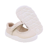 BALERINA COQUETA PARA NIÑA EN PIEL COLOR BEIGE ZERO CON TIRA DE CONTACTO