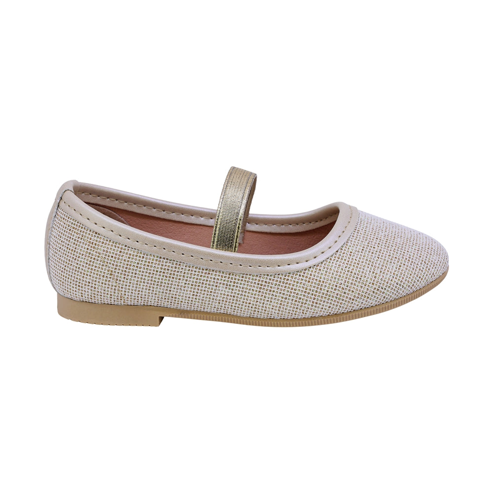BALERINA COQUETA PARA NIÑA COLOR BEIGE DE SINTÉTICO FLORINDA CON AGUJETA ELÁSTICA