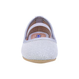 BALERINA COQUETA PARA NIÑA COLOR PLATA DE SINTÉTICO FLORINDA CON TIRA ELÁSTICA