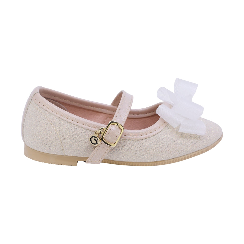 BALERINA COQUETA PARA NIÑA COLOR ORO DE SINTÉTICO FLORINDA CON HEBILLA