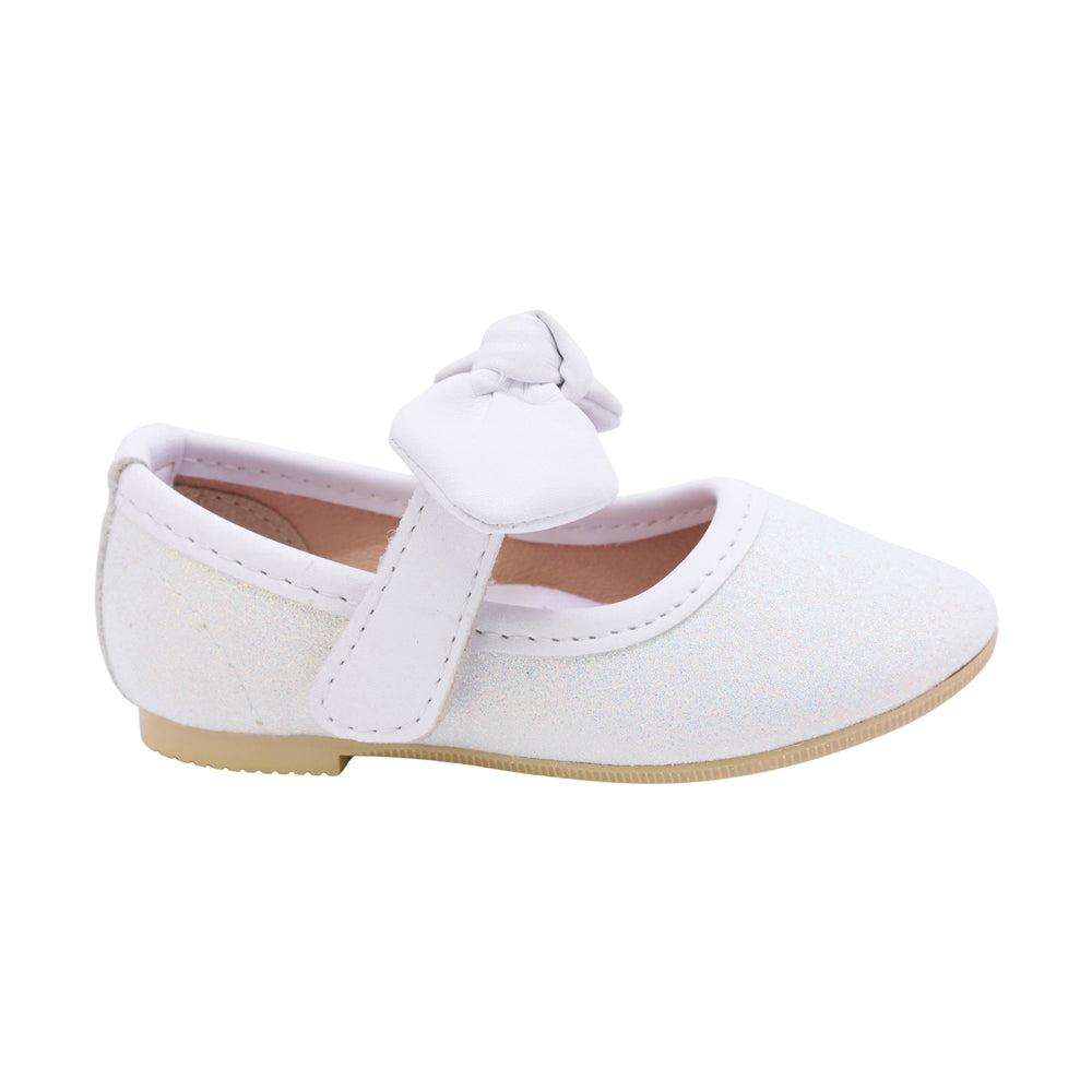 BALERINA COQUETA PARA NIÑA EN SINTÉTICO COLOR BLANCO FLORINDA CON TIRA DE CONTACTO