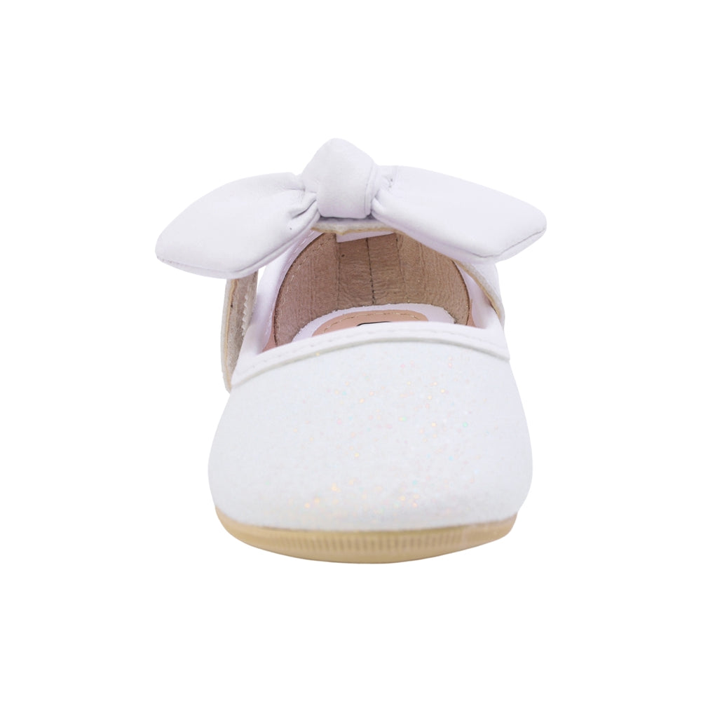 BALERINA COQUETA PARA NIÑA EN SINTÉTICO COLOR BLANCO FLORINDA CON TIRA DE CONTACTO