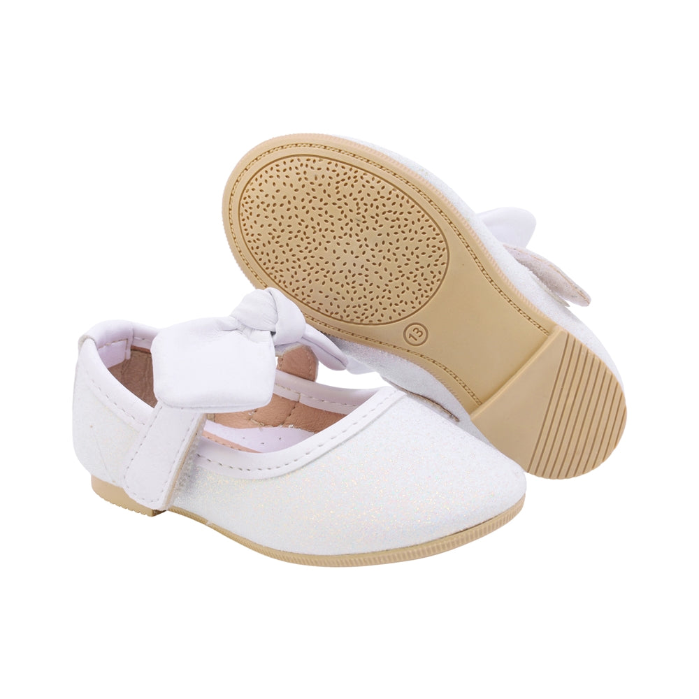 BALERINA COQUETA PARA NIÑA EN SINTÉTICO COLOR BLANCO FLORINDA CON TIRA DE CONTACTO