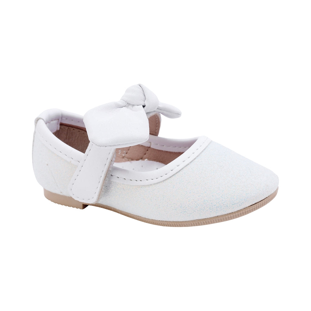 BALERINA COQUETA PARA NIÑA EN SINTÉTICO COLOR BLANCO FLORINDA CON TIRA DE CONTACTO