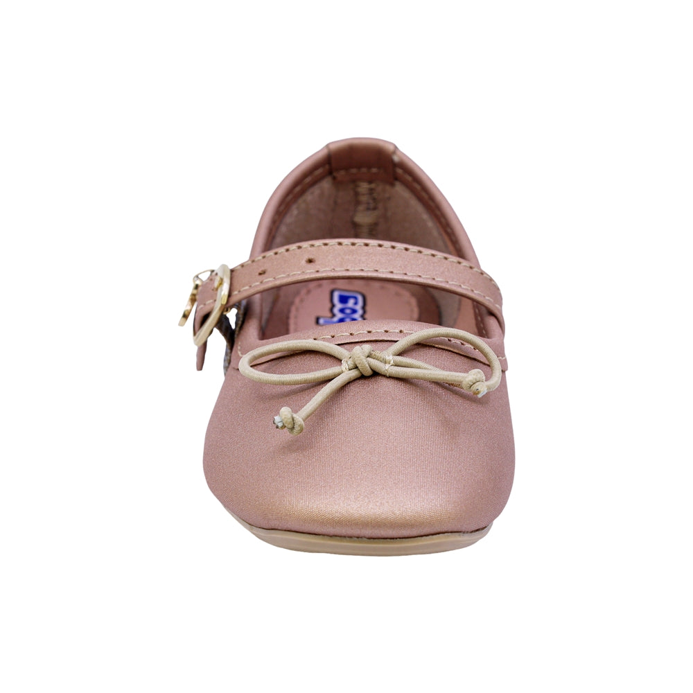 BALERINA COQUETA PARA NIÑA COLOR ORO ROSADO DE SINTÉTICO CLEOTILDE CON HEBILLA