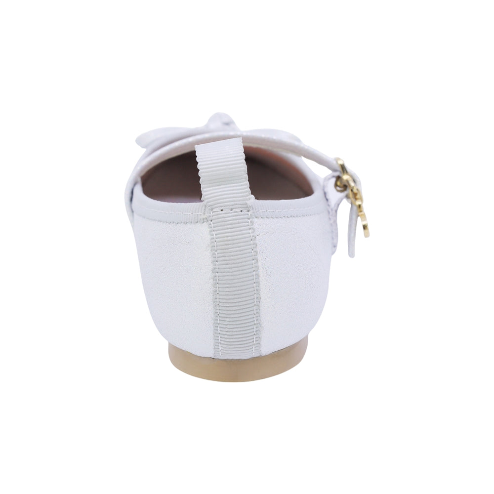 BALERINA COQUETA PARA NIÑA COLOR PERLA DE SINTÉTICO CLEOTILDE CON HEBILLA