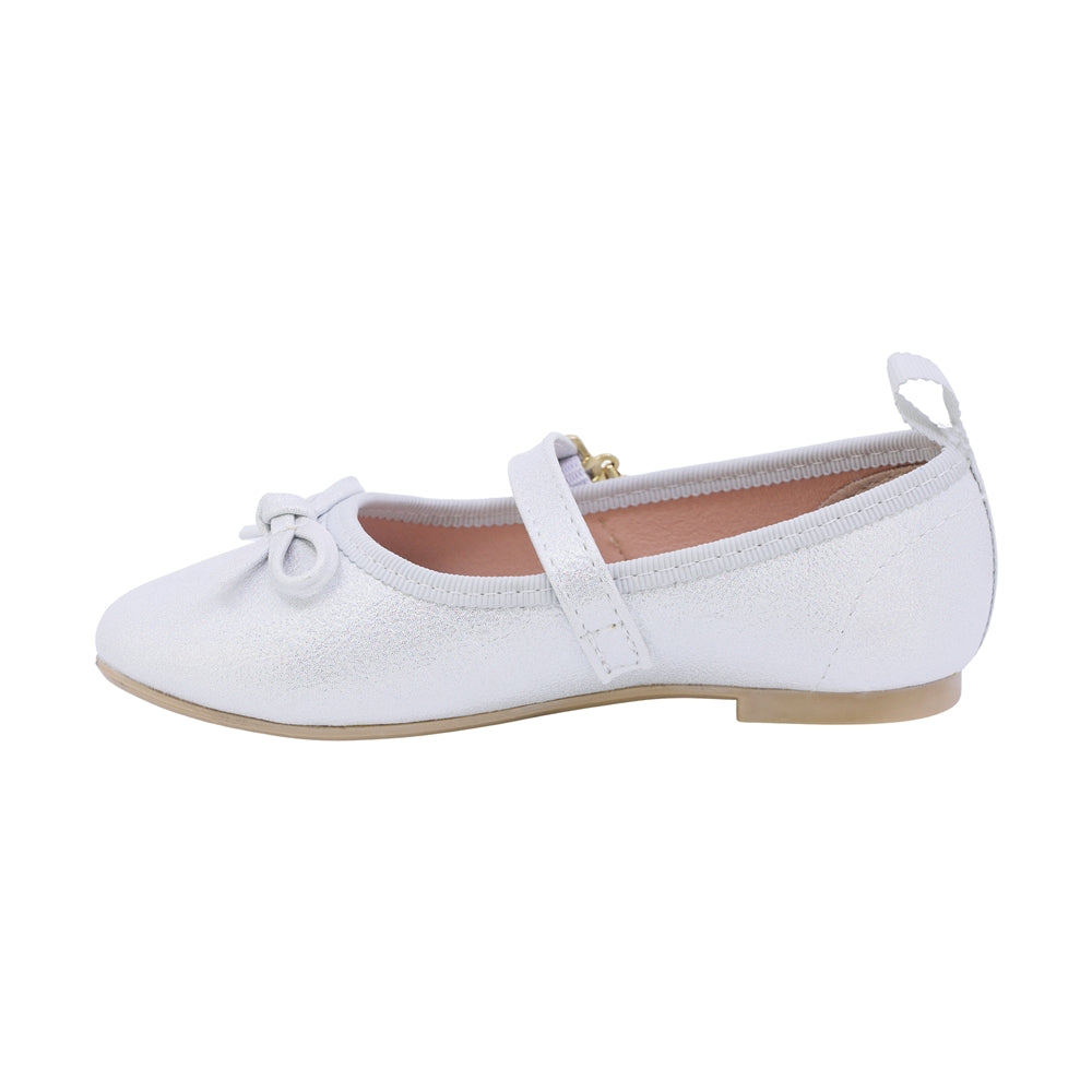 BALERINA COQUETA PARA NIÑA COLOR PERLA DE SINTÉTICO CLEOTILDE CON HEBILLA