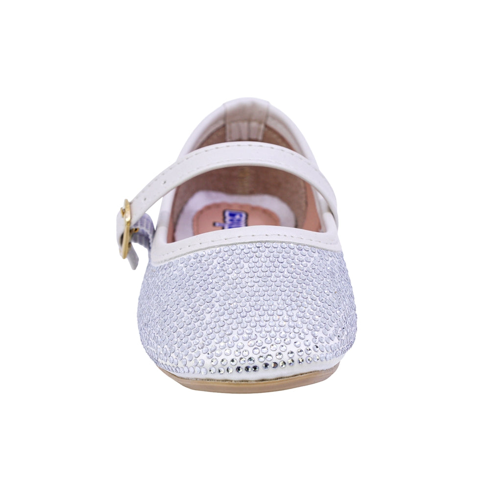 BALERINA COQUETA PARA NIÑA COLOR BLANCO DE SINTÉTICO CLEOTILDE CON HEBILLA