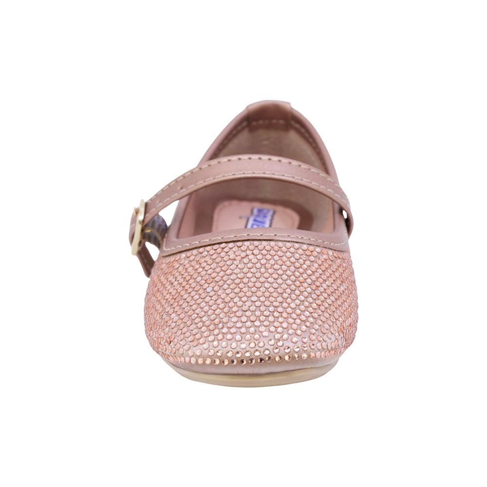 BALERINA COQUETA PARA NIÑA COLOR ORO ROSADO DE SINTÉTICO CLEOTILDE CON HEBILLA