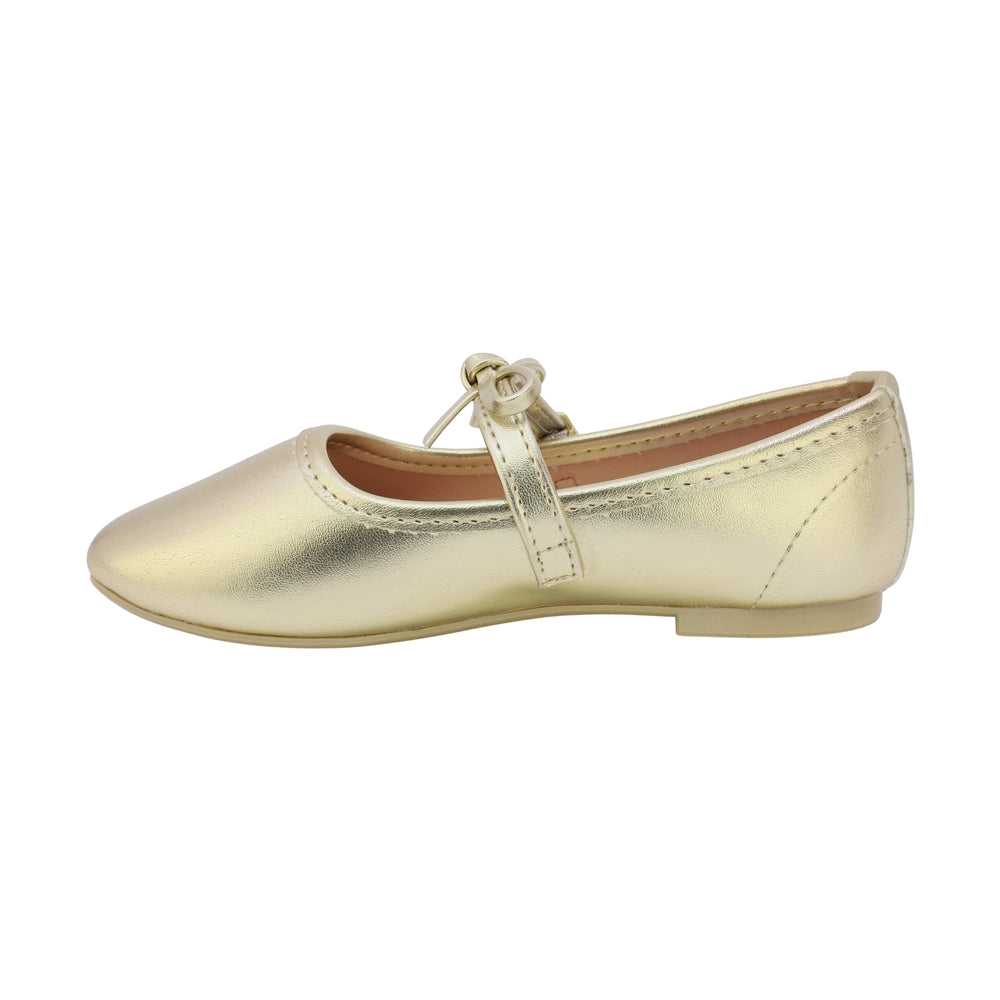 BALERINA COQUETA PARA NIÑA EN SINTÉTICO COLOR ORO CLEOTILDE CON HEBILLA