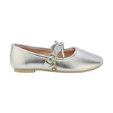BALERINA COQUETA PARA NIÑA EN SINTÉTICO COLOR PLATA CLEOTILDE CON HEBILLA