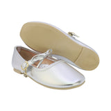 BALERINA COQUETA PARA NIÑA EN SINTÉTICO COLOR PLATA CLEOTILDE CON HEBILLA