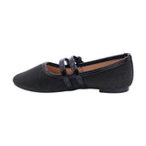 BALERINA COQUETA PARA NIÑA EN SINTÉTICO COLOR NEGRO CLEOTILDE CON DOBLE HEBILLA
