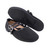BALERINA COQUETA PARA NIÑA EN SINTÉTICO COLOR NEGRO CLEOTILDE CON DOBLE HEBILLA