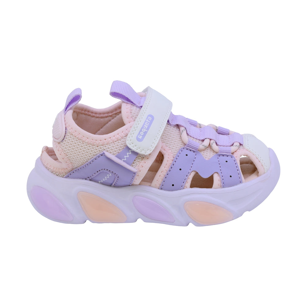 SANDALIA COQUETA PARA NIÑA COLOR NUDE LILA  DE SINTÉTICO BULMA CON TIRA DE CONTACTO