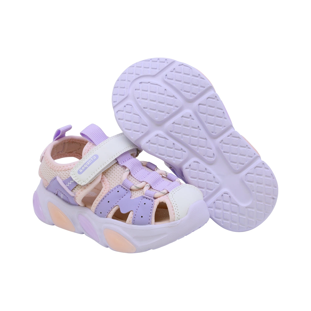 SANDALIA COQUETA PARA NIÑA COLOR NUDE LILA  DE SINTÉTICO BULMA CON TIRA DE CONTACTO