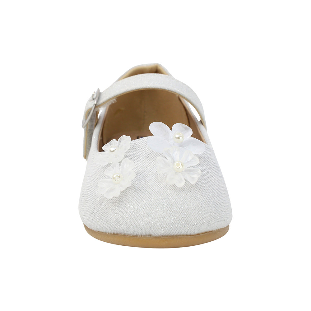 BALERINA COQUETA PARA NIÑA COLOR PERLA DE SINTÉTICO DOLLY CON HEBILLA