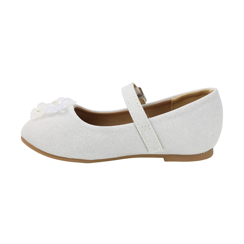 BALERINA COQUETA PARA NIÑA COLOR PERLA DE SINTÉTICO DOLLY CON HEBILLA