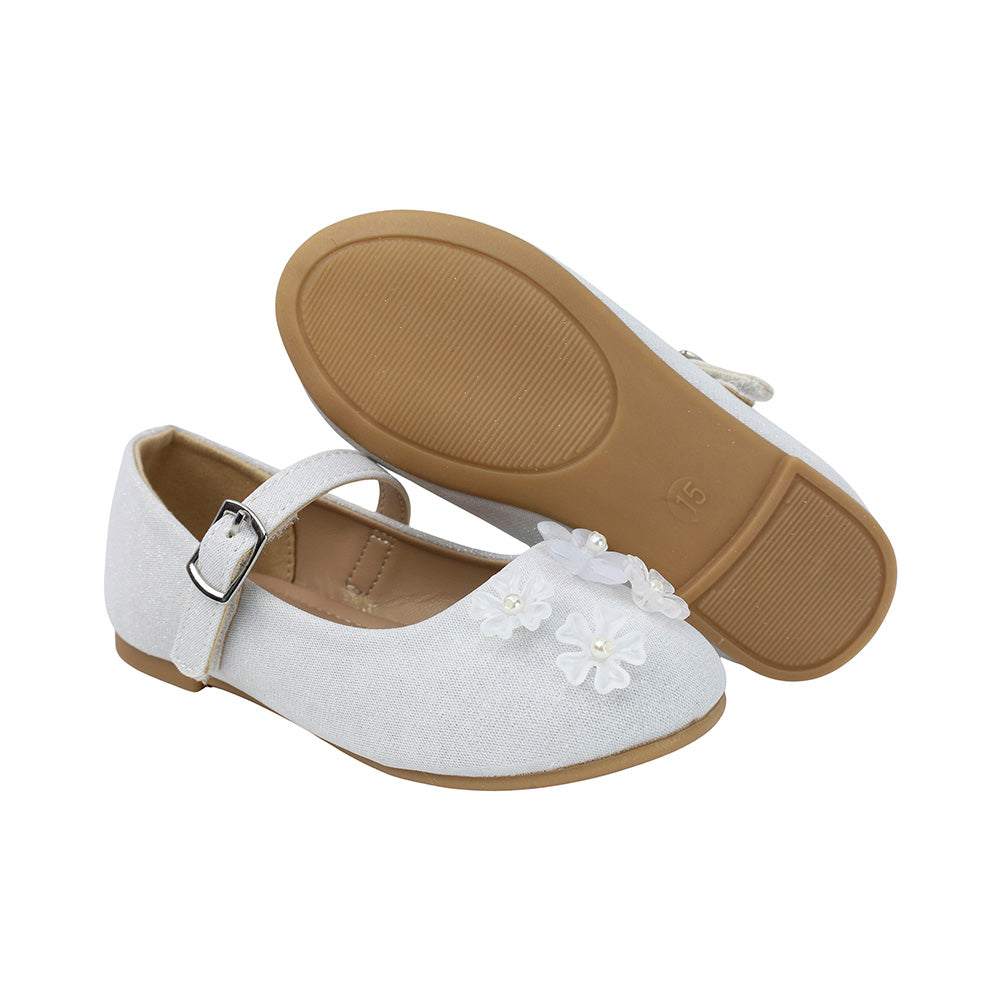 BALERINA COQUETA PARA NIÑA COLOR PERLA DE SINTÉTICO DOLLY CON HEBILLA