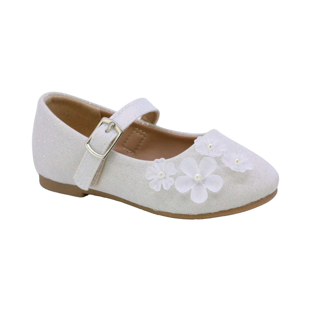 BALERINA COQUETA PARA NIÑA COLOR PERLA DE SINTÉTICO DOLLY CON HEBILLA