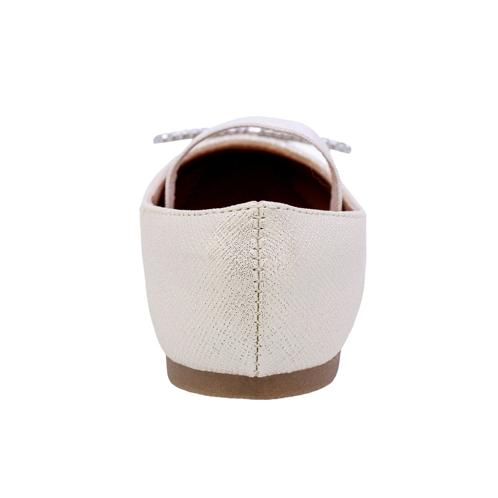 BALERINA COQUETA PARA NIÑA COLOR ORO DE SINTÉTICO DOLLY CON AGUJETA ELÁSTICA