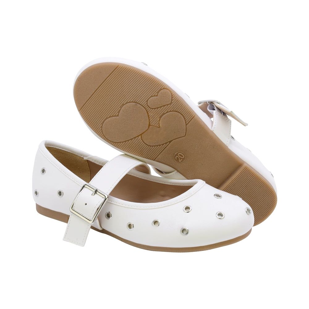 BALERINA COQUETA PARA NIÑA DE SINTÉTICO COLOR BLANCO YUUKI CON HEBILLA