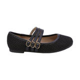 BALERINA COQUETA PARA NIÑA EN SINTÉTICO COLOR NEGRO YUUKI CON TRIPLE HEBILLA