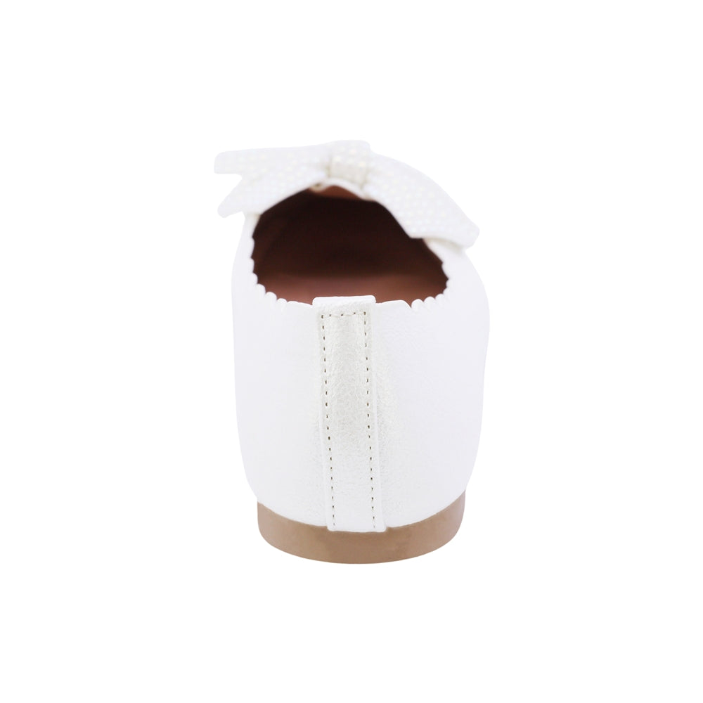 BALERINA COQUETA PARA NIÑA COLOR PERLA DE SINTÉTICO SLIP ON