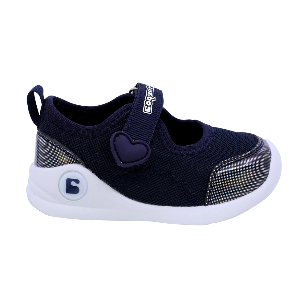 TENIS COQUETA PARA NIÑA EN SINTÉTICO COLOR AZUL MARINO LUNETA CON TIRA DE CONTACTO