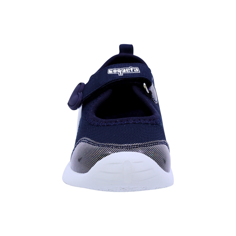 TENIS COQUETA PARA NIÑA EN SINTÉTICO COLOR AZUL MARINO LUNETA CON TIRA DE CONTACTO