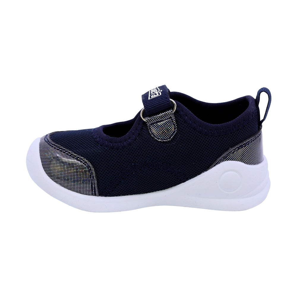 TENIS COQUETA PARA NIÑA EN SINTÉTICO COLOR AZUL MARINO LUNETA CON TIRA DE CONTACTO