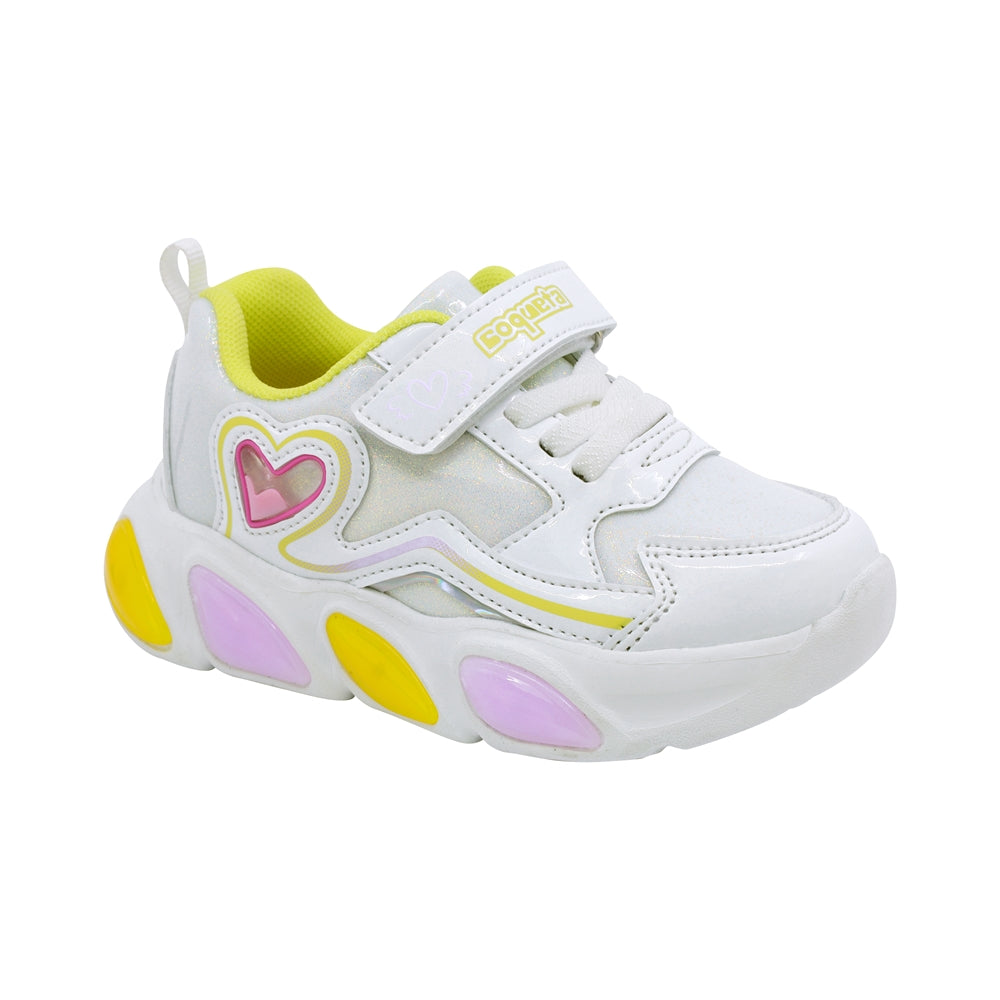 TENIS COQUETA PARA NIÑA EN SINTÉTICO COLOR BLANCO BULMA CON TIRA DE CONTACTO
