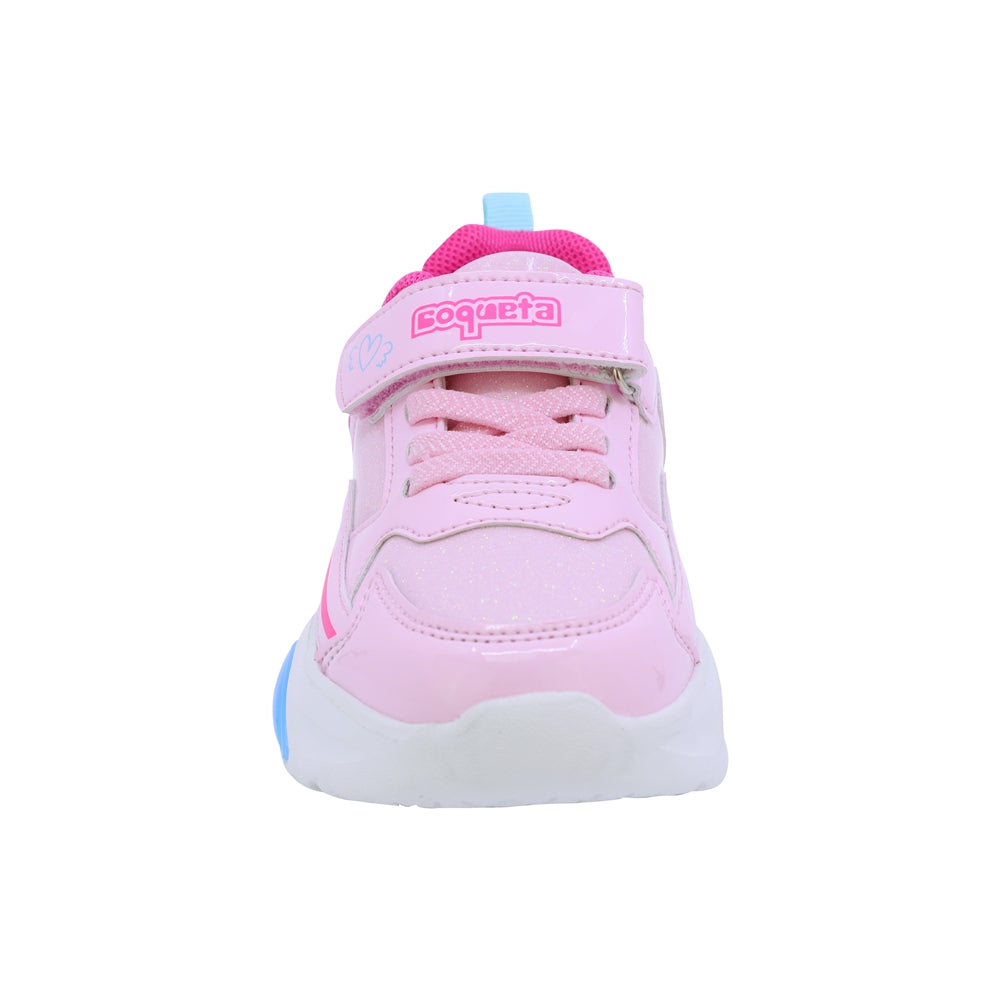 TENIS COQUETA PARA NIÑA EN SINTÉTICO COLOR ROSA BULMA CON TIRA DE CONTACTO
