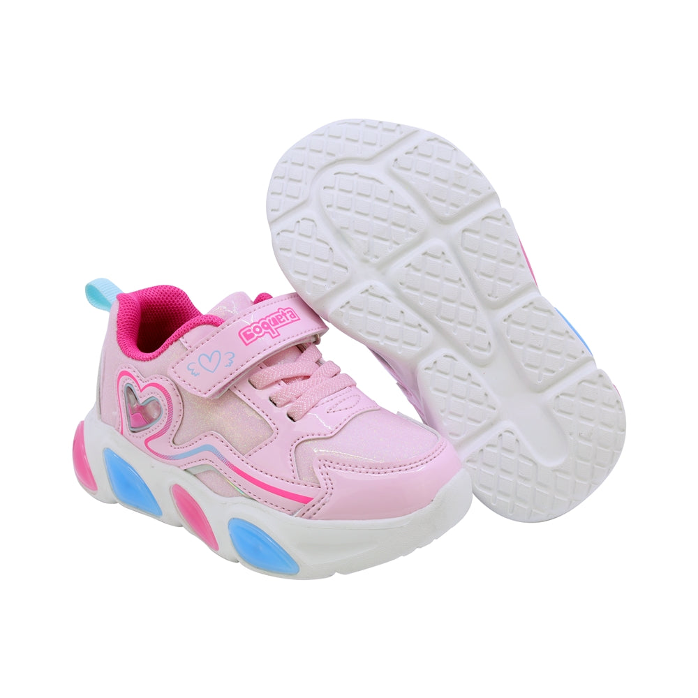 TENIS COQUETA PARA NIÑA EN SINTÉTICO COLOR ROSA BULMA CON TIRA DE CONTACTO