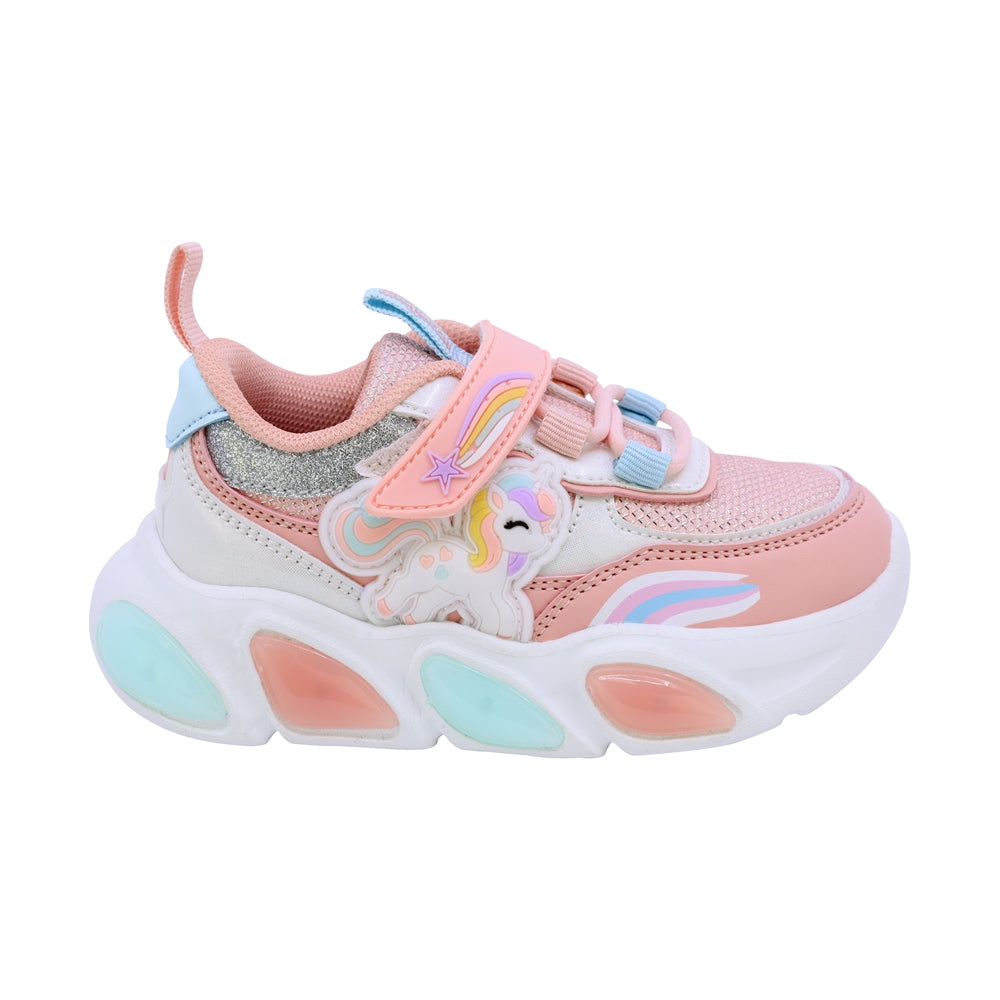 TENIS COQUETA PARA NIÑA DE SINTÉTICO COLOR SALMON BULMA CON TIRA DE CONTACTO