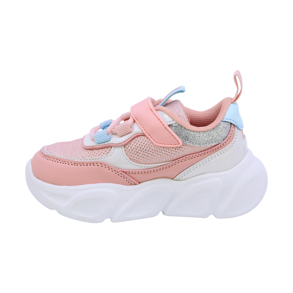 TENIS COQUETA PARA NIÑA DE SINTÉTICO COLOR SALMON BULMA CON TIRA DE CONTACTO