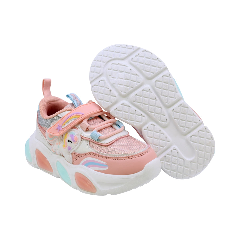 TENIS COQUETA PARA NIÑA DE SINTÉTICO COLOR SALMON BULMA CON TIRA DE CONTACTO